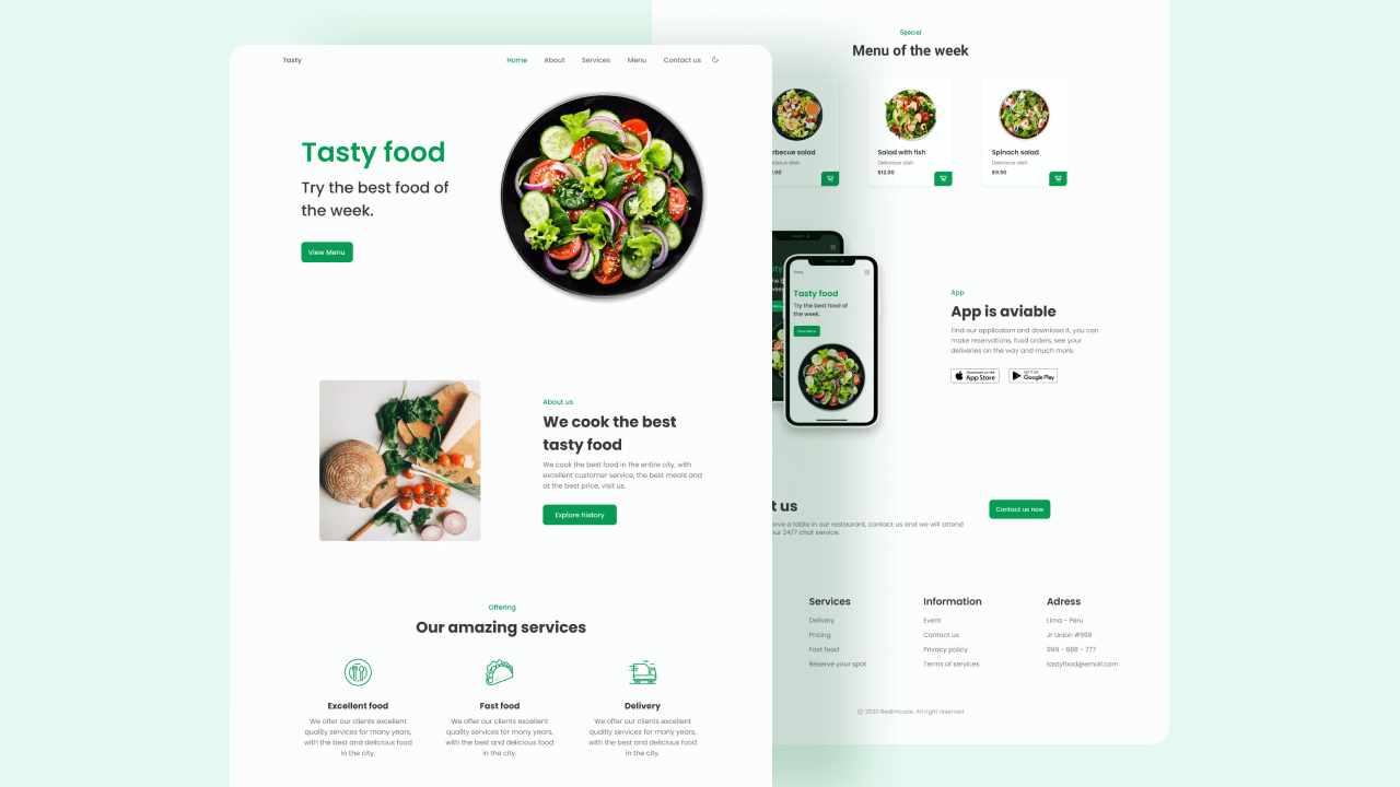 Tasty Restaurant-website preview image
